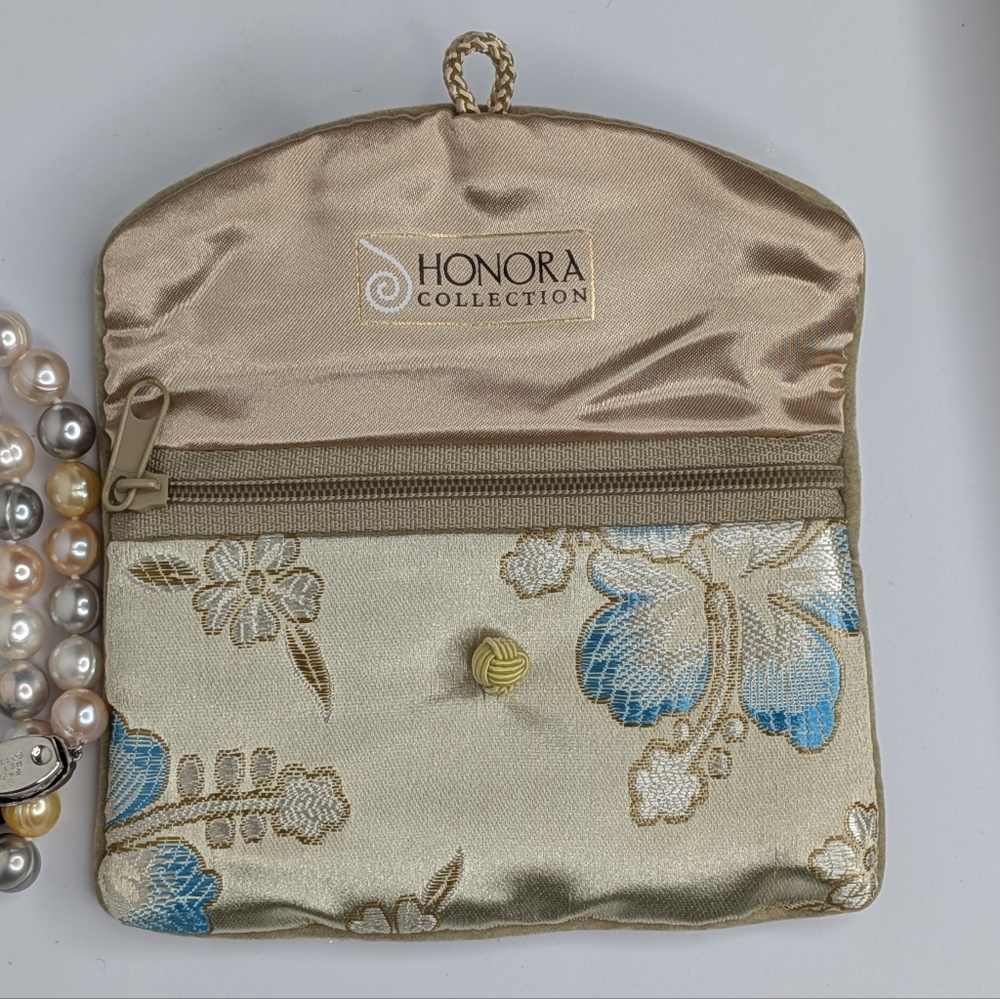 Honora Freshwater Pearl Necklace Pastel Multicolor Sterling Silver Strand Pouch - Picture 10 of 10